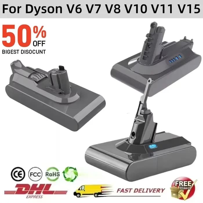 Batterie rechargeable pour aspirateur Dyson V6 V7 V8 V10 V11 V12 V15 type-a série type-b SV07 SV09 S