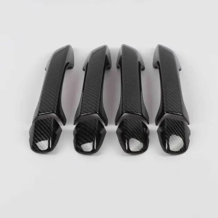 Couvercle de poignée de porte en fibre de carbone brillant, accessoire pour Volkswagen Tiguan r-line
