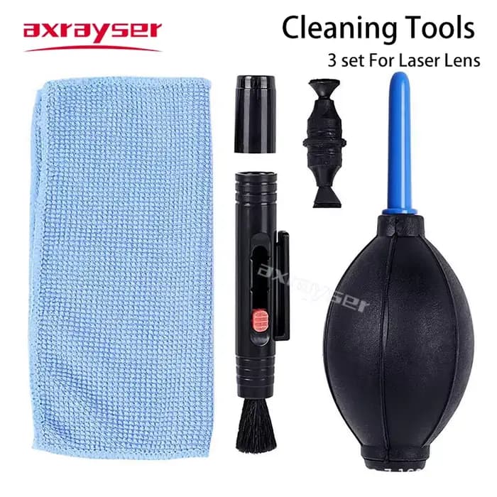 Outils de nettoyage de lentilles Laser, pompe à Air de 3 jeux avec Kit de nettoyage de brosse anti-p