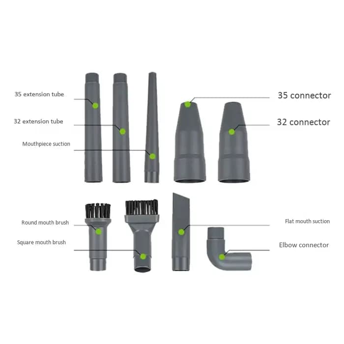 [En stock] 9 pièces tête d'aspiration buse plate brosses 2-en-1 pointe pour 32MM/35MM pièces d'aspir