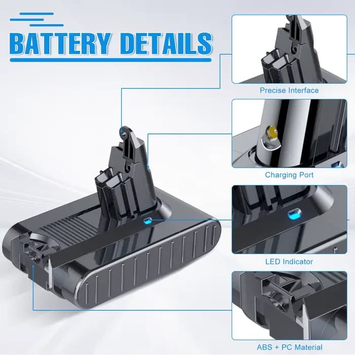 Batterie de remplacement aste pour aspirateur Dyson V6