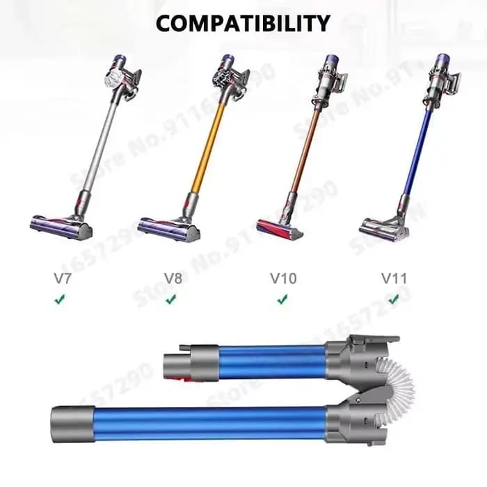 Tube d'extension pliable en aluminium pour aspirateurs Dyson