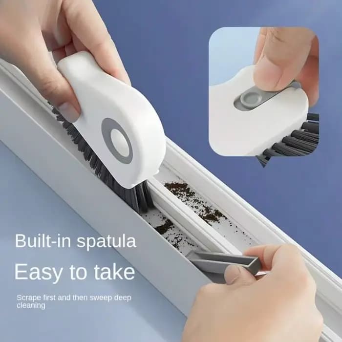 Brosse de nettoyage de rails de fenêtre détachable 2 en 1