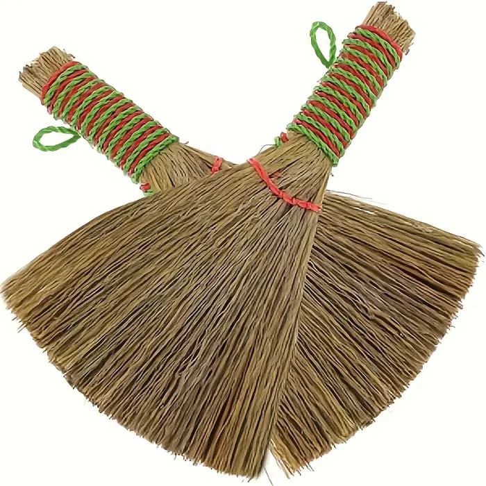 1 balai à main avec poils tressés - Chariot de balayage manuel portable