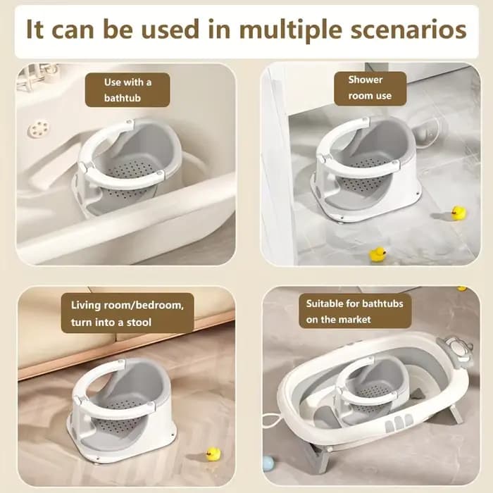 Siège de bain pour bébé, support de bain pour bébé, siège de bain pour bébé qui s'assoit, fournitures d'assistance à la douche pour la sécurité des enfants à la maison, en voyage, pour l'installation 