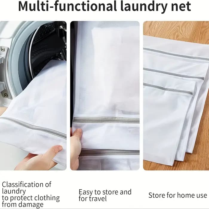 Paquet de 4 sacs à linge en maille fine pour machines à laver à domicile