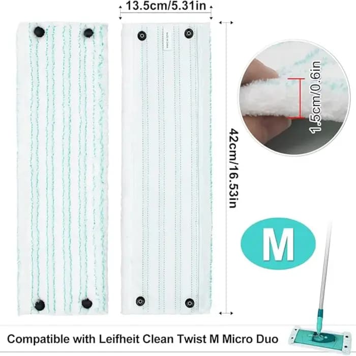 Housse de vadrouille pour Leifheit Clean Twist M Micro Duo