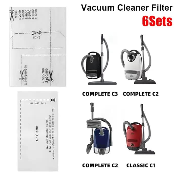 6 ensembles de filtres d'aspirateur pour Miele complet S8340 S8360 C1 C2 C3
