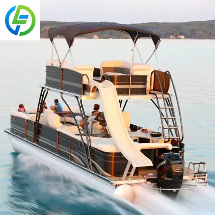 FL Customized Wholesale New 24-30Ft Cruising Party Bargeparty Catamaran Double-Deck Aluminum Pontoon Boat