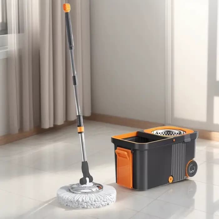 Seau essoreur avec 6 recharges de rechange
