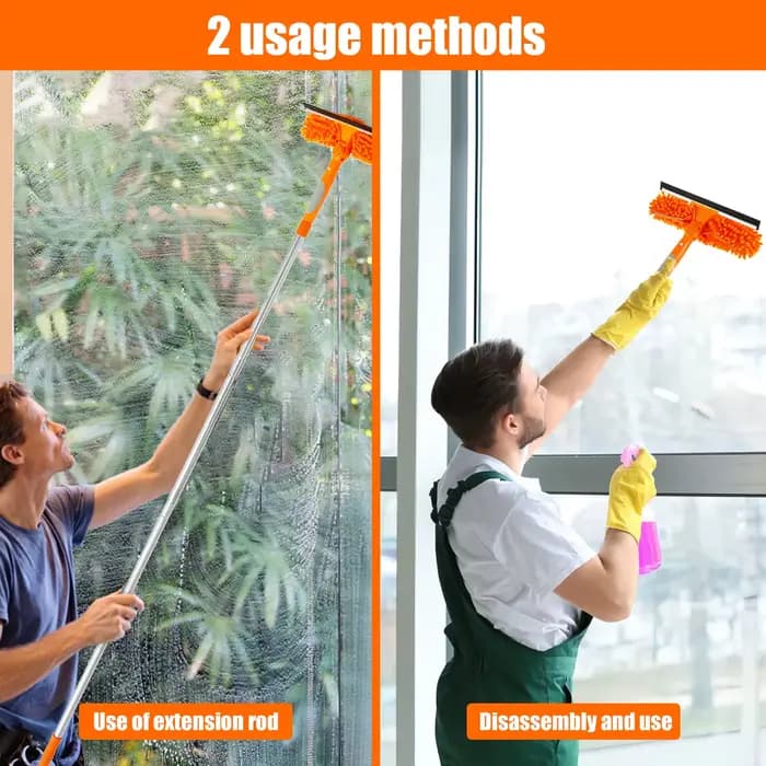 Ensemble d'outils de nettoyage de vitres extensibles 180 °   Vadrouille de fenêtre rotative à Long manche, essuie-glace domestique, brosse de nettoyage de la poussière, nouveau