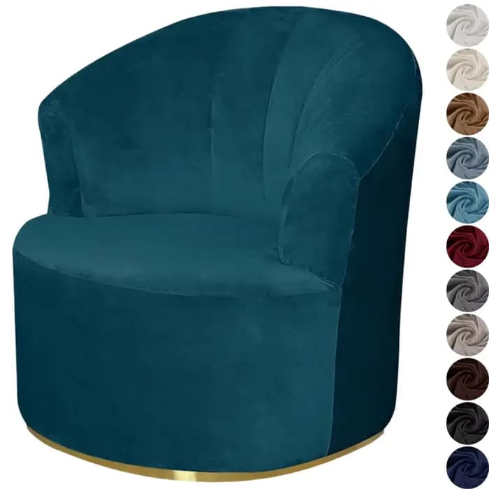 Juste de fauteuil à baril en velours rond