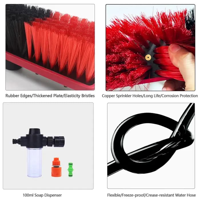 Brosse à poteau alimenté par l'eau de 20/24 pieds avec Kit de raclette