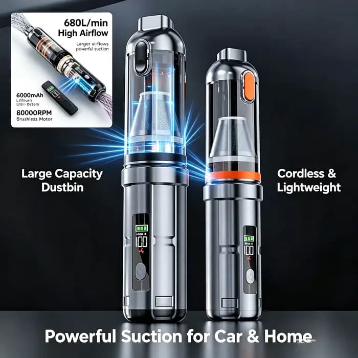 Aspirateur de voiture 17000PA avec moteur sans balais