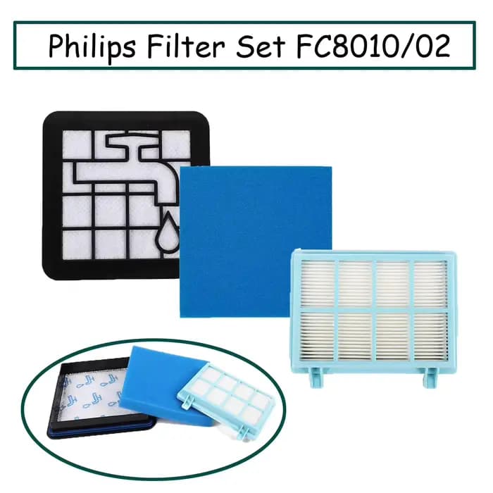 Kit de filtres FC8010/02 pour aspirateurs Philips PowerPro Compact et Active FC9550 FC9571 FC9588 FC9328 FC9330 FC9349 FC9350