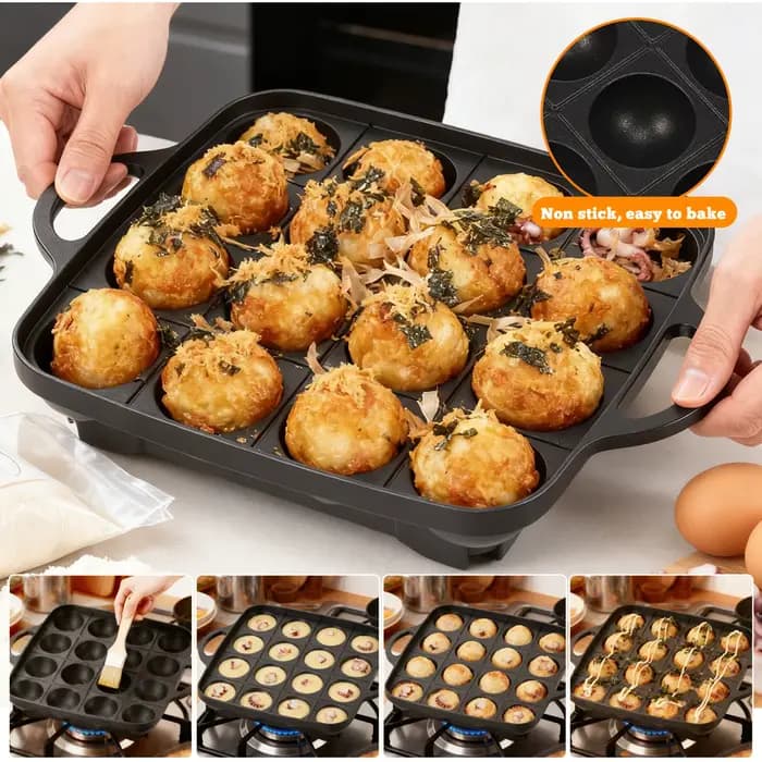 Plateau de cuisson Takoyaki en fonte d'aluminium