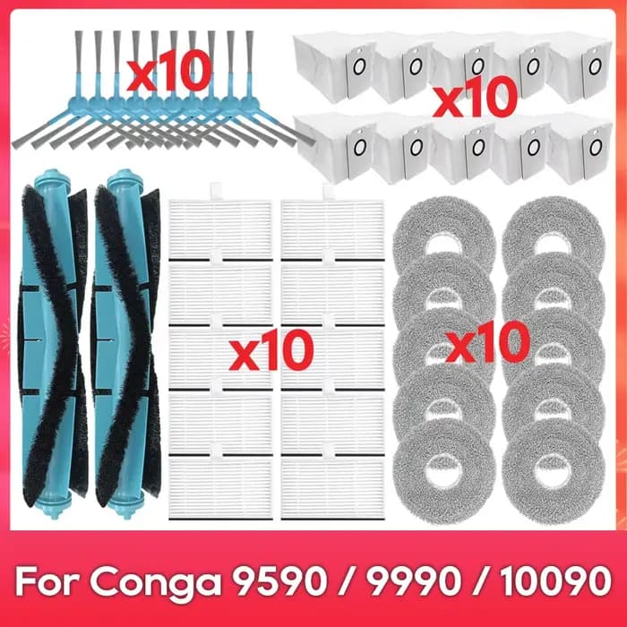 Compatible avec (Conga 9590 / 9990 / 10090 AI Spin Revolution Ultra Power Home) : Brosse principale