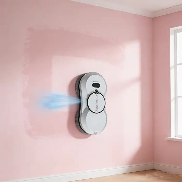 Robot de nettoyage de vitres à pulvérisation d'eau avec réservoir, aspirateur intelligent pour vitres, machine de nettoyage de murs en verre à une touche