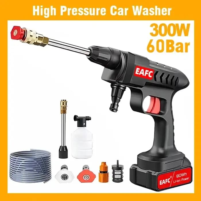 300W 60Bar sans fil haute pression lave-auto pistolet de lavage Auto propre générateur de mousse