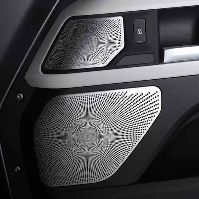 Couverture de klaxon de porte pour Land Rover Defender 110 2020 2021 2022, accessoires de décoration de haut-parleur de voiture, Protection du filet de haut-parleur