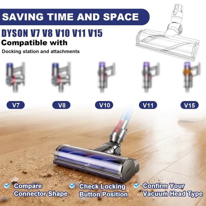 Tête de brosse à entraînement direct pour aspirateur Dyson V7 V8 V10 V11 V15