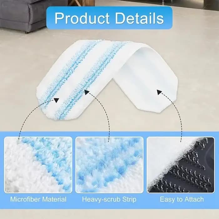 Tampons de serpillière plats en microfibre lavables et réutilisables pour Vileda H2pro
