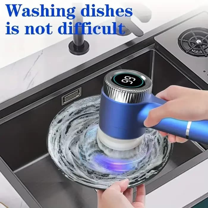Épurateur électrique à rotation avec 5 têtes de brosse remplaçables