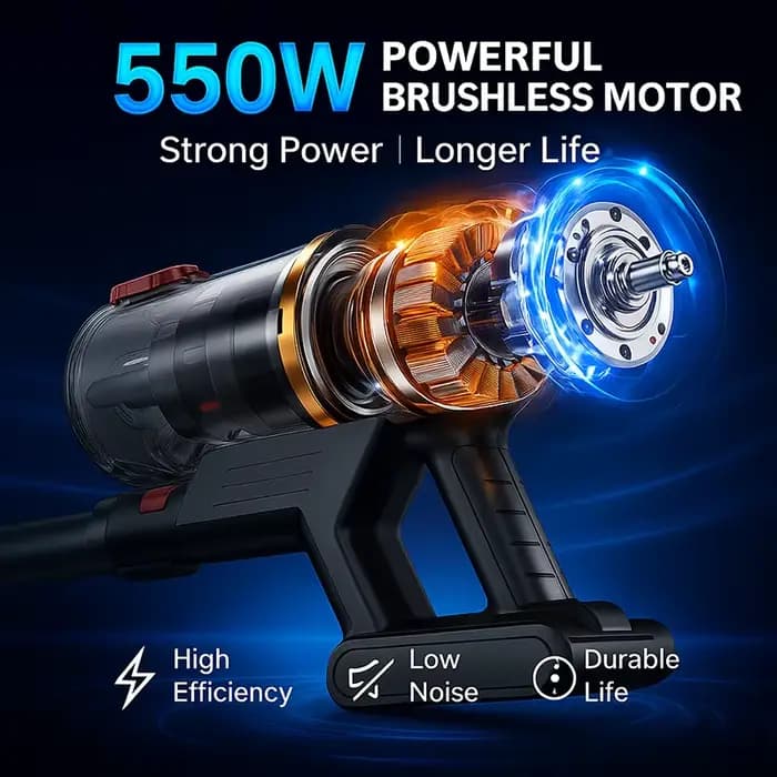 Aspirateur balai sans fil 50KPa 550W