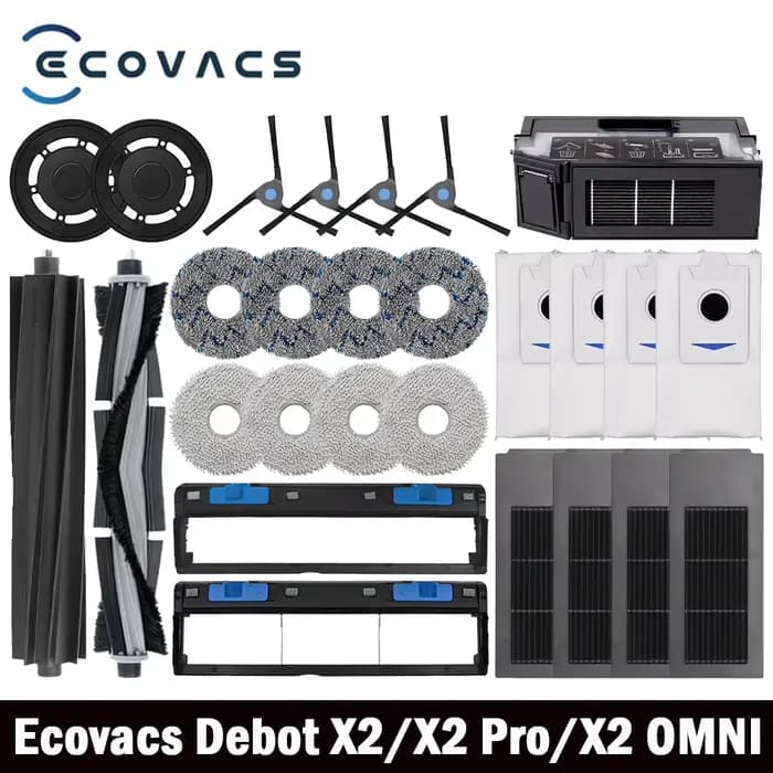 Ecovacs Deebot X2 omni / X2 Pro / X2 Robot aspirateur accessoires rouleau brosse latérale principale filtre Hepa vadrouille tissu sac à poussière pièces