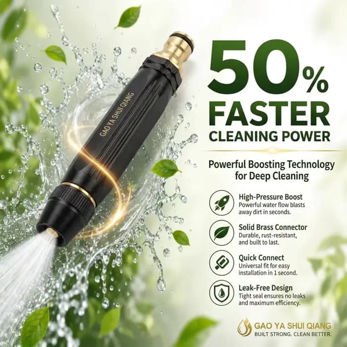 Pistolet à eau haute pression PowerJet 3000 PSI avec buse 5-en-1