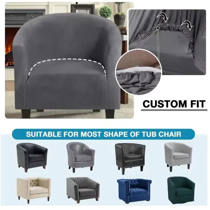 Housse de fauteuil club en velours