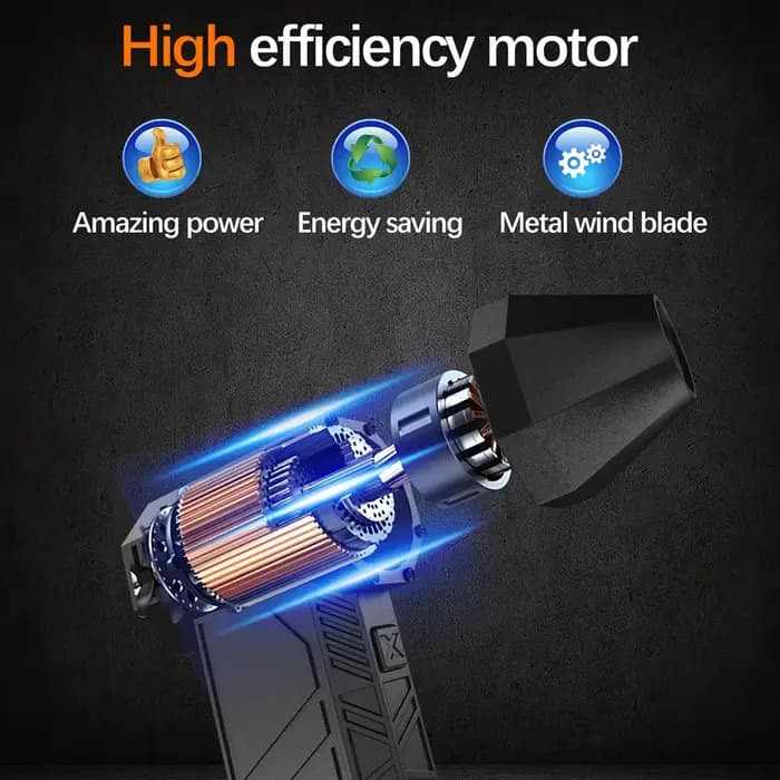 Souffleur Air Puissant Portable 130000RPM 52m/s Moteur Brushless Batterie Rechargeable