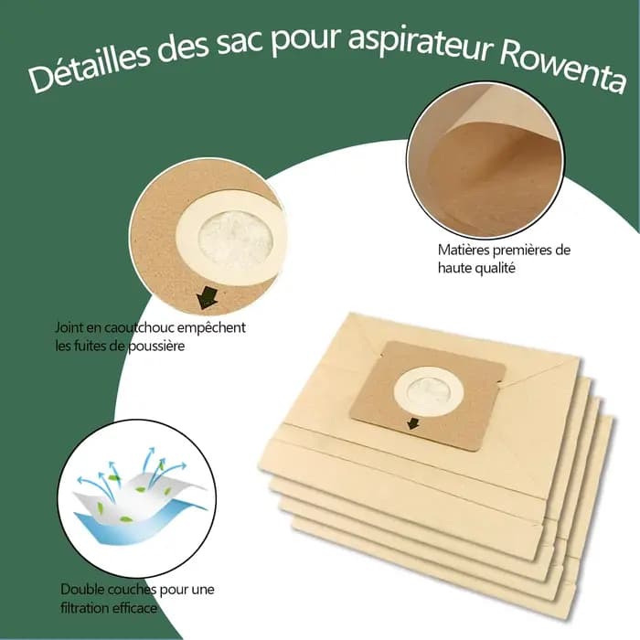 Sacs à poussière pour Rowenta ZR003901