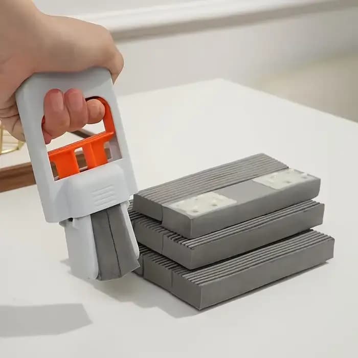 Vadrouille sèche et humide pliable Portable avec 2 têtes amovibles