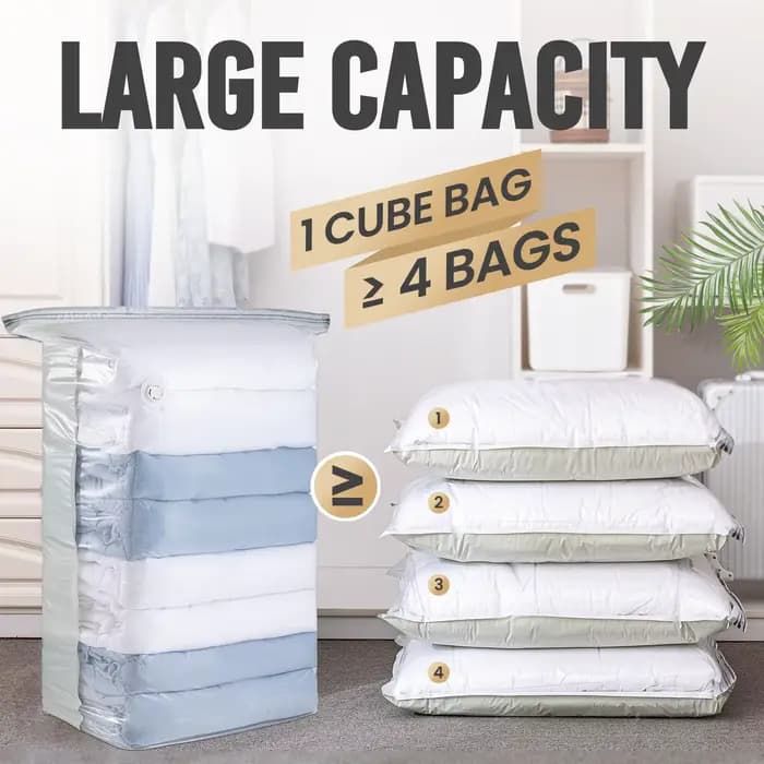 Sacs de rangement sous vide de voyage extra grands sans pompe