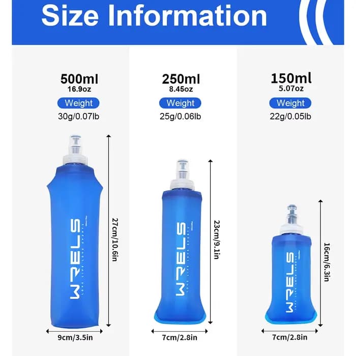 1pc150ml/250ml/500ml extérieur pliable Silicone morsure taille bouteille d'eau en cours d'exécution Camping randonnée voyage bouteille d'eau pratique