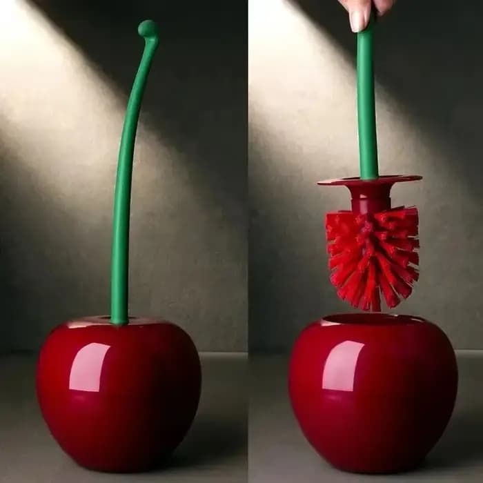 Ensemble de porte-brosse de toilette rouge