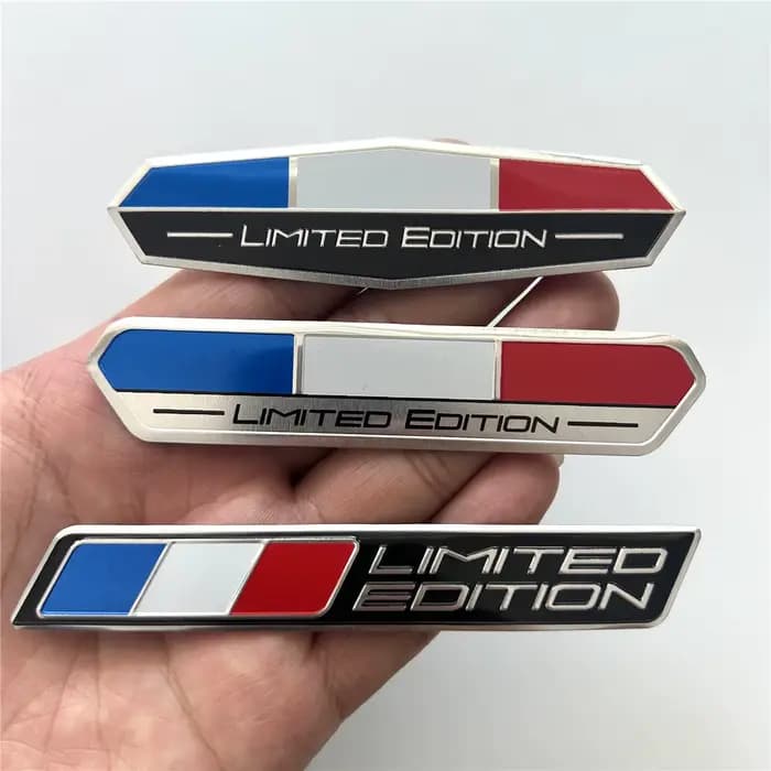 Logo de voiture en alliage d'aluminium, drapeau de France, édition limitée, adapté au coffre de carrosserie, autocollant latéral arrière, accessoires décoratifs