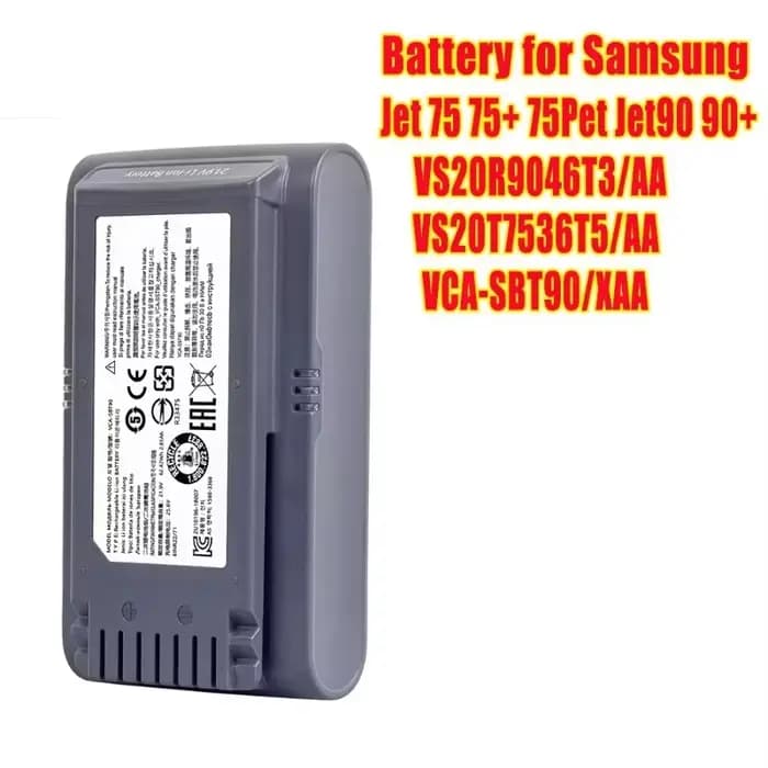 Batterie d'aspirateur VCA-SBT90/XAA VS20R9046T3/AA VS20T7536T5/AA pour Samsung Jet 75 Jet 90 Jet75 Pet Jet90 VS9000 VCA-SBT90