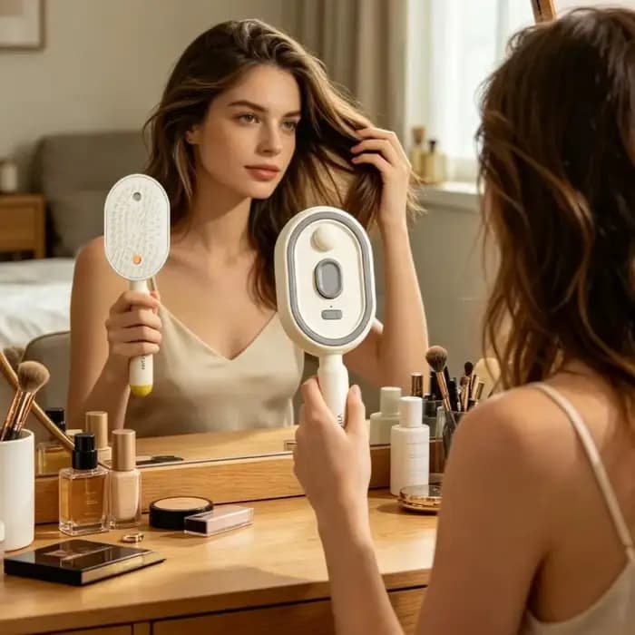 Brosse à vapeur électrique pour cheveux, peigne massant anti-nœuds, auto-nettoyant, applicateur d'huile essentielle, masseur de cuir chevelu rechargeable