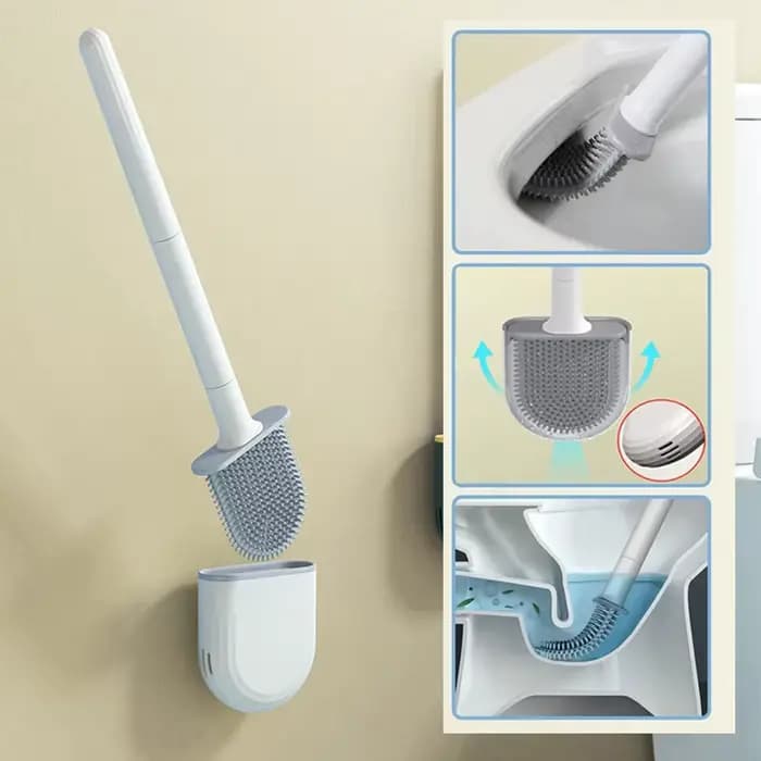 Brosse de toilette anti-fuite d'eau avec base en Silicone