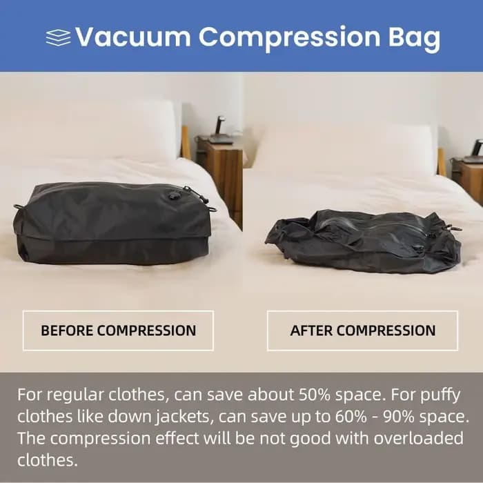 Sacs sous vide réutilisables pour voyage