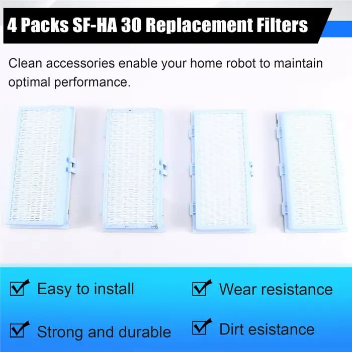 ABXH Lot de 4 filtres HEPA AirClean SF-HA 30 pour modèles d'aspirateurs Miele