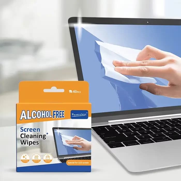 Lot de 40 lingettes nettoyantes pour PC - Chiffons de nettoyage pour écrans secs et humides