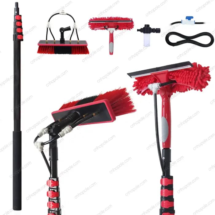 Brosse à poteau alimenté par l'eau de 20/24 pieds avec Kit de raclette