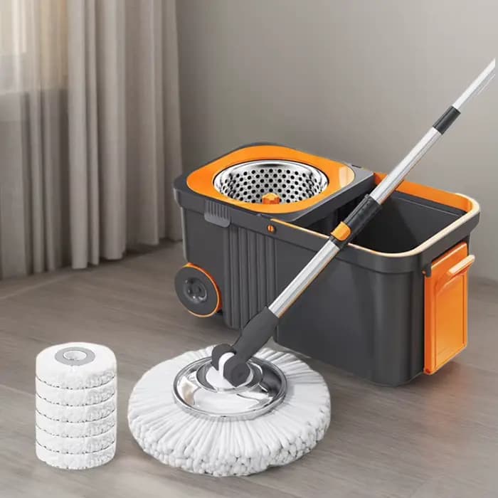 Seau essoreur avec 6 recharges de rechange
