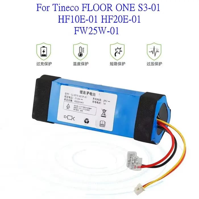 100% Original 4000mAh pour Tineco FLOOR ONE 1.0 FW25M-01 FW25W-01 FW09010ECN HF10E-01 HF20E-01 S3-01 batterie d'aspirateur