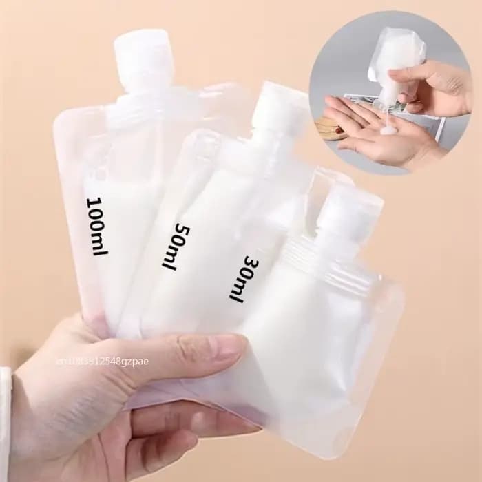 Sac distributeur de Lotion 30/50/100ML, pochette de voyage réutilisable pour shampoing liquide, conteneur de stockage d'emballage cosmétique rechargeable étanche