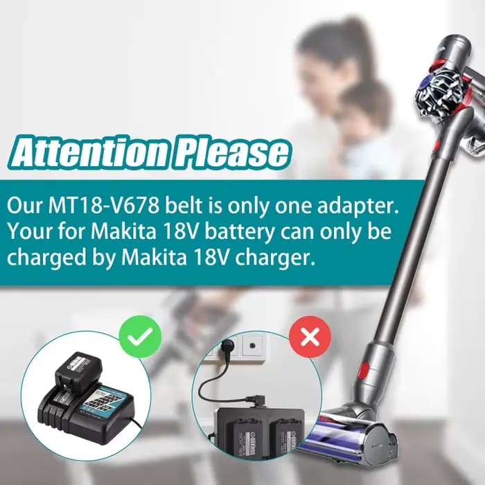 Adaptateur de batterie double pour aspirateurs Dyson V6 V7 V8