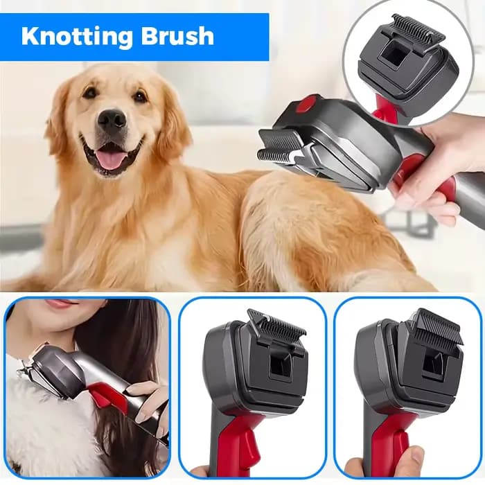 Kit de brosse sous vide 2 en 1 pour poils de chien